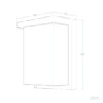 Applique murale extérieure rectangulaire en aluminium, montage mural, éclairage LED compact