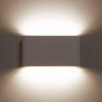 Applique murale rectangulaire blanche LED double face, éclairage haut et bas, lumière chaude