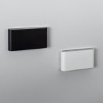 Applique murale rectangulaire LED double face, modèles blanc et noir, éclairage haut et bas