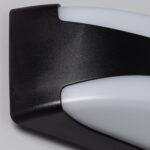 Applique murale extérieure LED boîtier noir et diffuseur blanc opalin, forme incurvée, fixation murale
