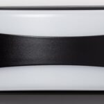 Applique murale LED noire avec diffuseur blanc incurvé, montage mural pour extérieur