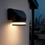 Applique murale extérieure noire en aluminium, éclairage LED orienté vers le bas