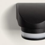 Applique murale LED noire cylindrique avec diffuseur blanc, fixation en saillie