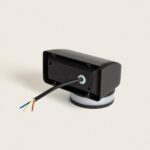 Applique murale LED extérieure noire en aluminium, forme rectangulaire, fixation en saillie avec câbles visibles