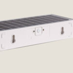 Applique murale solaire blanche rectangulaire avec panneau solaire intégré et capteur de mouvement fixation murale