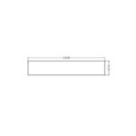 Applique murale rectangulaire blanche, profil mince avec dimensions 230 x 45 mm
