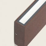 Applique murale LED rectangulaire finition rouille, éclairage double face pour installation extérieure