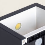 Applique murale LED anthracite aluminium, boîtier rectangulaire et réflecteur intérieur blanc