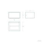 Applique murale rectangulaire up-and-down, dessin technique avec côtes