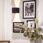 Applique murale noire rectangulaire en aluminium, éclairage double face montant et descendant