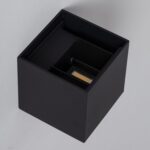 Applique murale noire carrée en aluminium avec LED intégrée