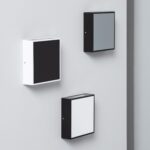 Applique murale rectangulaire noir et blanc, finition mate, pour extérieur