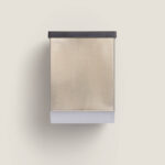 Applique murale LED aluminium finition beige métallisé avec diffuseur blanc rectangulaire