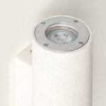 Applique murale LED en ciment beige, cylindre texturé pour installation murale extérieure