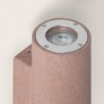 Applique murale en ciment rouge, corps cylindrique avec LED encastrée et fixation murale