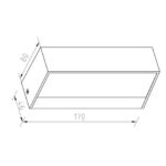 Applique murale rectangulaire double-face pour extérieur, boîtier compact 170 x 80 mm