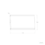 Applique murale rectangulaire, dessin technique avec dimensions 175 × 102 mm