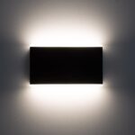 Applique murale rectangulaire noire LED double face, éclairage haut et bas