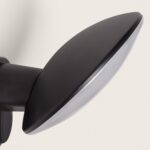 Applique murale LED noire ovale en métal mat avec diffuseur blanc et orientation ajustable