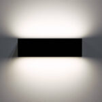 Applique murale LED rectangulaire noire à éclairage double face montant et descendant