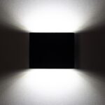 Applique murale LED noire carrée à double éclairage haut et bas