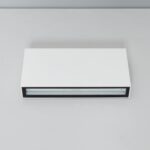 Applique murale LED rectangulaire blanche, fixation en saillie avec ouverture lumineuse frontale