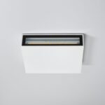 Applique murale carrée blanche à LED visible, insert noir, fixation en saillie