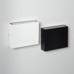 Applique murale rectangulaire blanche et noire, finition mate, fixation murale