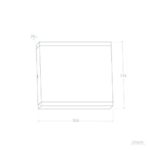 Applique murale carrée à éclairage haut et bas, dessin technique compact