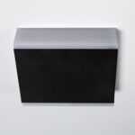 Applique murale noire carrée à double éclairage haut et bas, diffuseurs blancs