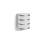 Applique murale extérieure blanche semi‑cylindrique à bandes argentées, fixation murale