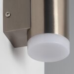 Applique murale cylindrique aluminium brossé argenté avec diffuseur circulaire blanc