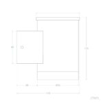 Applique murale LED solaire rectangulaire en aluminium avec boîtier mural carré