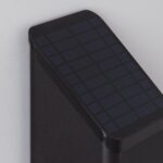 Applique murale solaire noire à panneau rectangulaire pour extérieur