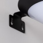 Applique murale extérieure noire en aluminium avec diffuseur blanc et support de fixation mural