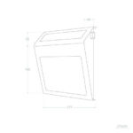 Applique murale solaire LED rectangulaire inclinée avec panneau solaire intégré