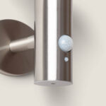 Applique murale inox cylindrique avec détecteur de présence PIR