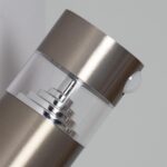Applique murale cylindrique inox avec détecteur PIR et diffuseur transparent