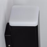 Applique murale LED noire rectangulaire avec diffuseur blanc carré, fixation murale