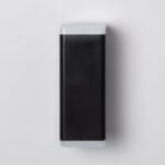 Applique murale rectangulaire noire avec embouts blancs, éclairage vers le haut et le bas