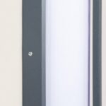 Applique murale extérieure rectangulaire cadre anthracite aluminium diffuseur blanc vertical