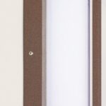 Applique murale rouille en aluminium avec diffuseur vertical blanc, finition texturée