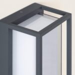 Applique murale rectangulaire anthracite en aluminium avec diffuseurs opalins sur deux faces