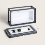 Applique murale extérieure rectangulaire anthracite, cadre aluminium, diffuseur blanc, boîtier arrière démonté