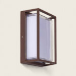 Applique murale extérieur LED à double diffuseur sélectionnable Calysta 12 W en aluminium CCT Sélectionnable Rouille