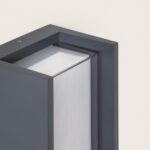 Applique murale extérieure rectangulaire anthracite avec diffuseur blanc