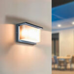 Applique murale extérieure rectangulaire anthracite avec double diffuseur blanc