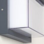 Applique murale rectangulaire anthracite en aluminium avec double diffuseur blanc opalin