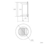 Balise encastrable murale ronde Ø125 mm avec grille carrée cannelée