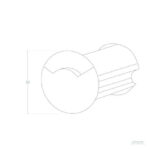 Balise encastrable au sol cylindrique, face ronde avec découpe en demi-lune